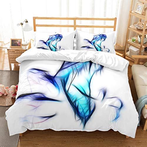 Juegos de edredones Animal 3D Dinosaurio Jurásico Tirano-saurio Rex Impresión Juego de cama Funda de almohada y Funda nórdica con cremallera Adulto Niño (Dinosaurio 1, 180x220 cm - Cama 90)