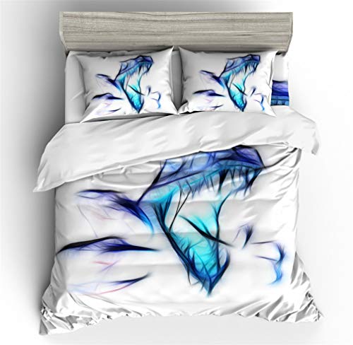 Juegos de edredones Animal 3D Dinosaurio Jurásico Tirano-saurio Rex Impresión Juego de cama Funda de almohada y Funda nórdica con cremallera Adulto Niño (Dinosaurio 1, 180x220 cm - Cama 90)