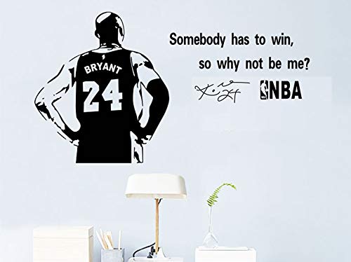 Jugador de baloncesto Kobe Bryant Vinilo Adhesivo de pared Deporte baloncesto Niño Niños Dormitorio Mural Arte Tatuajes de pared Decoración del hogar-en