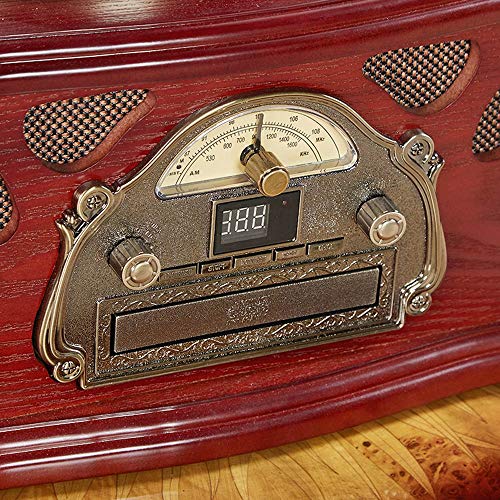 Jugador de Registro casero Registro 106s Vinilo Jugador del Big Horn Retro Gramófono De Sonido Bluetooth Wireless Home Tocadiscos (Color : Marrón, tamaño : 47x44x82cm)