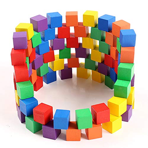 Juguetes De Madera Bloques De ConstruccióN Cuadrados De Madera 100 Cubos De PequeñOs Bloques De Madera Juego De Madera Bloques De Pila Rompecabezas De EducacióN Temprana