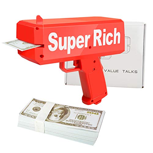 Juguetes del dinero ValueTalks Pistola del Dinero Money Gun Regalo de Juguete Infantil para Bar Navidad Carnaval Halloween Fiesta de Cumpleaños Aniversario Reunión de Amigos