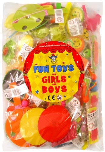 Juguetes y Accesorios para Bolsas de cumpleaños o piñatas,  100 Unidades para Niños y Niñas.