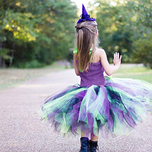 Julhold - Vestido de tul para niños pequeños y niñas de Halloween sin mangas para fiesta de tul de 1 a 12 años