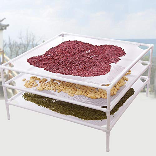 Juman - Red de Malla para Secado de Ropa (Material plástico, Ahorra Espacio, apilable, Plegable, 70 70 70 18 cm, 27.56 27.56 7.09), Color Blanco