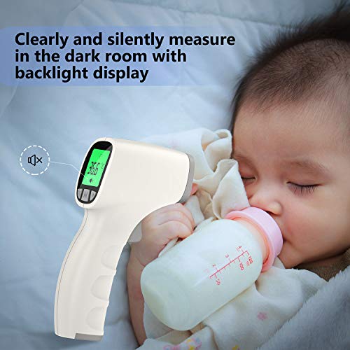 JUMPER FR202 Termómetro Digital sin Contacto Termómetro Infrarrojo Profesional para Bebés con Lectura Instantánea Alarma Contra la Fiebre - Adecuado para Bebés Niños Adultos (Gris)