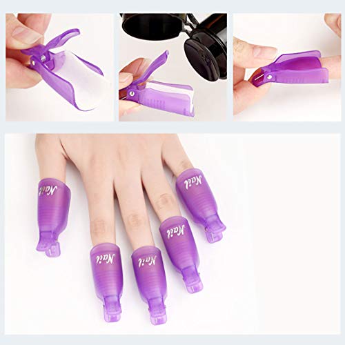 Junecat Herramienta Wrap plástico acrílico del Arte del Clavo empapa del Clip cápsula de Gel UV removedor de Esmalte