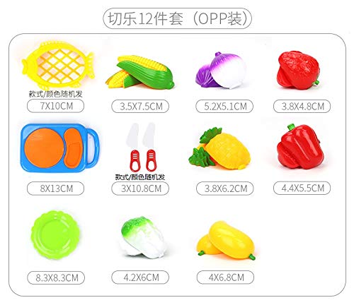 JUNGEN 12PCS Juguete de Cocina Infantil, Juguete Frutas y Verduras, Cocina de Niños Corte Juguete