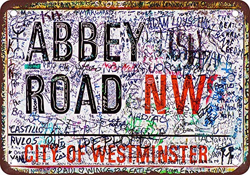 JUNGK Beatles Abbey Road Defaced Cartel Chapa Placa Metal Pintura De Hierro Vintage Figura Personalizada Señales Advertencia Almacenar Casa Café Bar Cocinakitchen Lounge