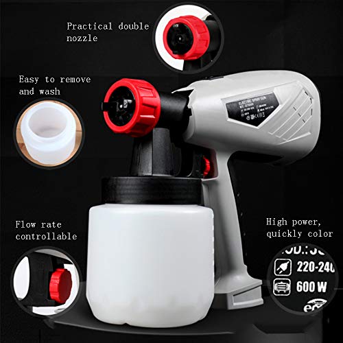 JUNJP Pistola de pulverización eléctrica Cake Chocolate, pulverizador de Pintura de compresión, Perilla de válvula Ajustable de contenedor Desmontable, para Pintura de Valla de Pared de Pastel
