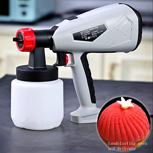 JUNJP Pistola de pulverización eléctrica Cake Chocolate, pulverizador de Pintura de compresión, Perilla de válvula Ajustable de contenedor Desmontable, para Pintura de Valla de Pared de Pastel