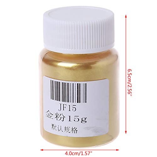 Junlinto, 15g Brillo Comestible Brillo Dorado Polvo de Oro Decoración de Pasteles de Alimentos Hornear DIY Polvo