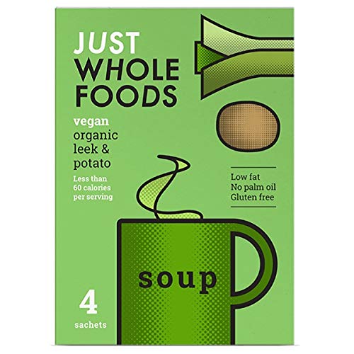Just Wholefoods Sopa orgánica vegana - 68 g - Mezcla de 3 sabores (paquete de 6)