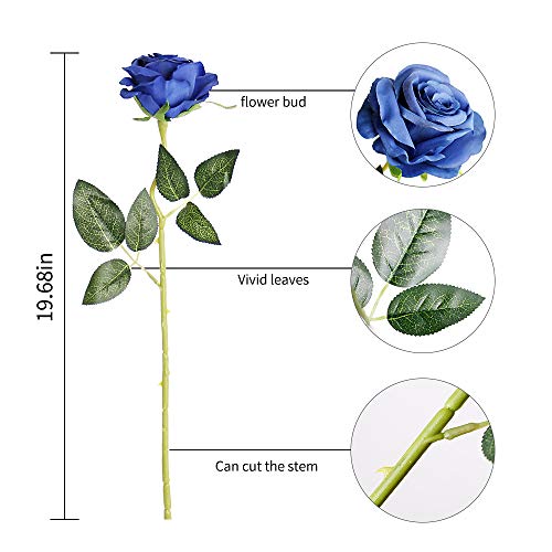 JUSTOYOU - Ramo de rosas artificiales de seda (10 unidades)