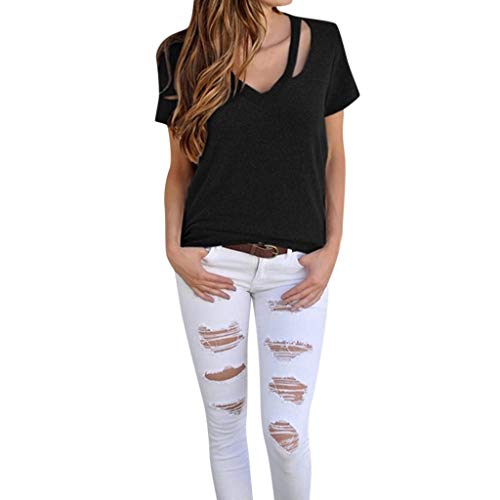 JUTOO Blusa de Mujer Talla Grande Blusa de Mujer en Oferta Blusa Desigual Blusas con Escote Blusas con Volantes de Mujer Blusas Cuello Halter Blusa Bordada Blusa Gasa Mujer Blusa con Volantes Blusa