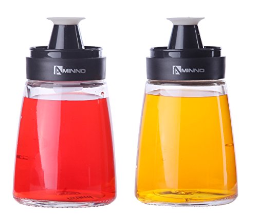 Juvale 5,5 oz Aceite y vinagre vinagreras - Cristal dispensadores de Aceite y vinagre con Tapas de Cierre - 2 pc Set