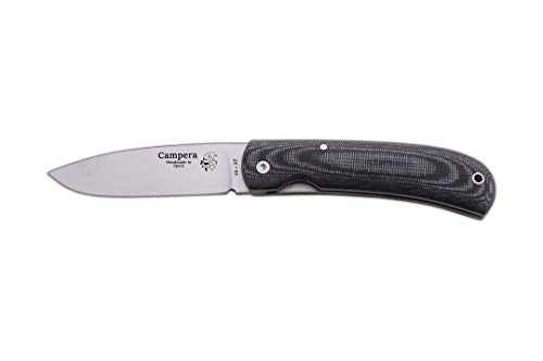 J&V Adventure Knives JV Navaja CAMPERA TRF Negro para Caza, Pesca, Supervivencia y Bushcraft Realizado en Albacete + Portabotellas de regalo