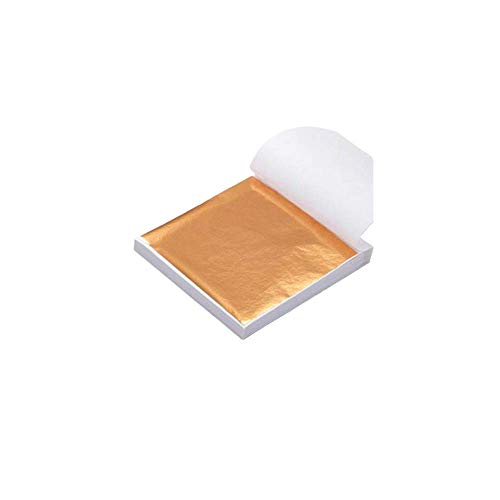 J&X 100X Hojas de la Plata del Oro lámina de Cobre de la Hoja de Arte Scrapbooking de los Artes Dorado Framing Cobre
