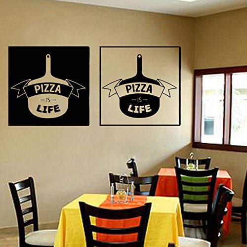 JXWH 91x42cm Etiqueta de Pared Vinilo Ratio es Vida Restaurante Restaurante Apliques Cocina diseño de Interiores Mural decoración del hogar Cartel