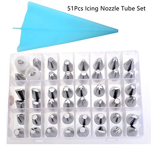 JYSLI Herramienta Herramientas 40pcs pastelería inyectores de la Torta de decoración for Hornear Inicio Cake Shop Decoración fijado for Hornear Conjunto de pastelería (Color : 38Pcs Nozzle Set)