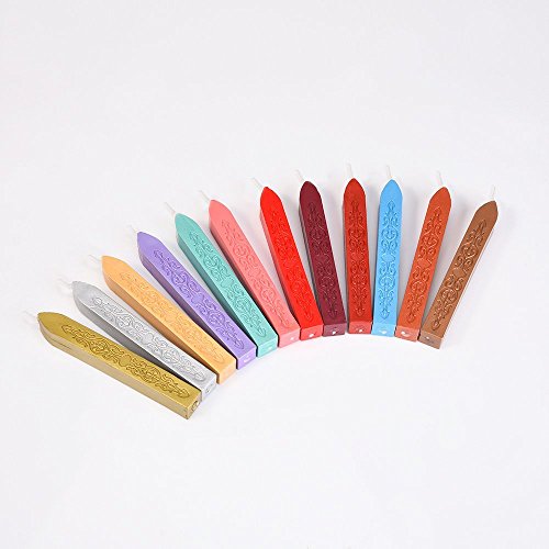 Jzhen 12 Pcs Barras de Cera Sello para Lacre Sello Retro ect