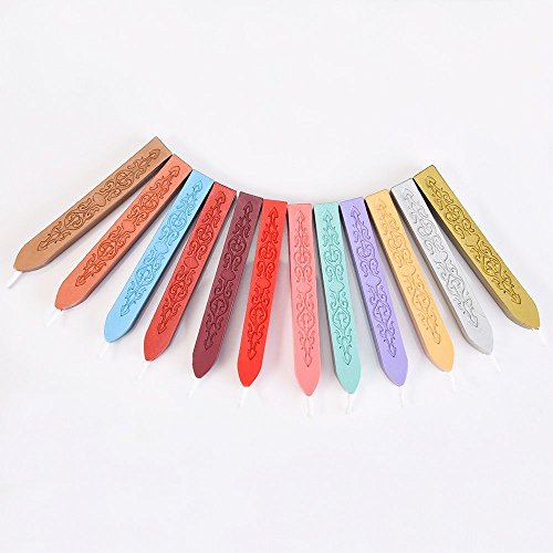 Jzhen 12 Pcs Barras de Cera Sello para Lacre Sello Retro ect