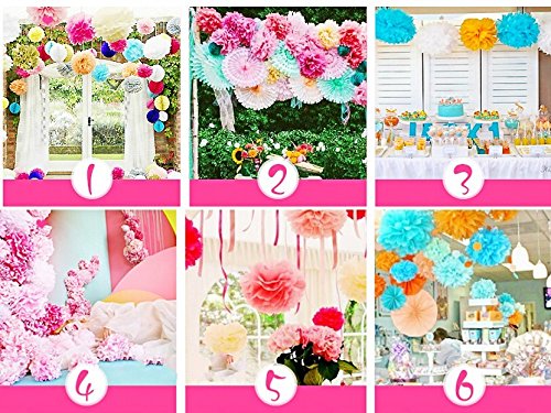 JZK 10 Flores de papel pompones 25 cm decoraciones pom pom, pon pon, pom pon, pompom, ponpon, pompon para cumpleaños boda fiesta comunión bautismo graduado de nacimiento de halloween navidad, amarillo
