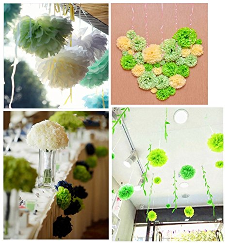 JZK 10 Flores de papel pompones 25 cm decoraciones pom pom, pon pon, pom pon, pompom, ponpon, pompon para cumpleaños boda fiesta comunión bautismo graduado de nacimiento de halloween navidad, amarillo