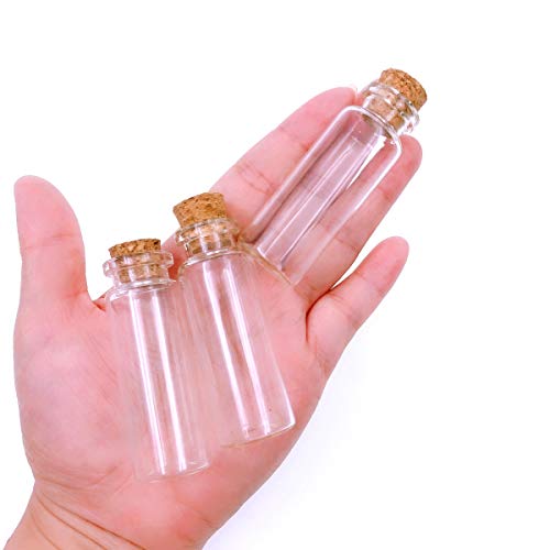 JZK 18 x Pequeño Botella de Cristal con Tapones de Corcho 14 ML para Lavanda Aromas aceites Especias Mensaje para decoración Bodas bautizos comuniones