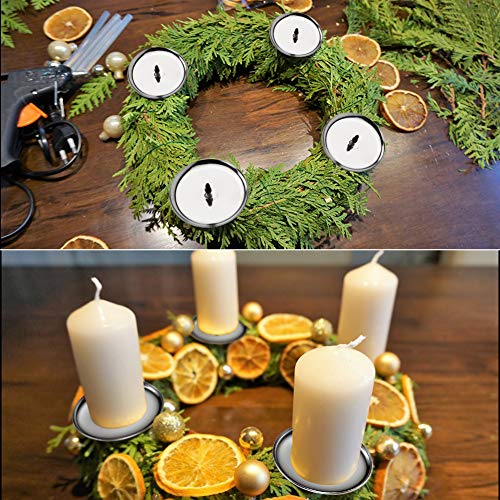 K KUMEED - Juego de 4 portavelas de Adviento (plato, 6 cm, para colocar en el centro de velas con mandril, para coronas de Adviento, decoración navideña