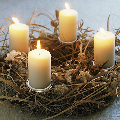 K KUMEED - Juego de 4 portavelas de Adviento (plato, 6 cm, para colocar en el centro de velas con mandril, para coronas de Adviento, decoración navideña