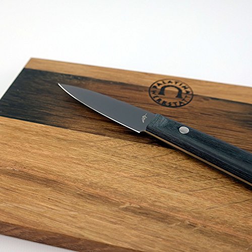 Kai Michel Bras Quotien BK-0025 - Cuchillo pelador ultra afilado (hoja de 7,8 cm + tabla grande de madera de mereno) 25 x 15 cm