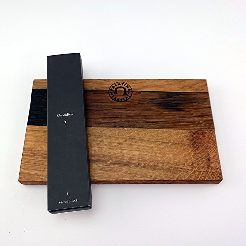 Kai Michel Bras Quotien BK-0025 - Cuchillo pelador ultra afilado (hoja de 7,8 cm + tabla grande de madera de mereno) 25 x 15 cm