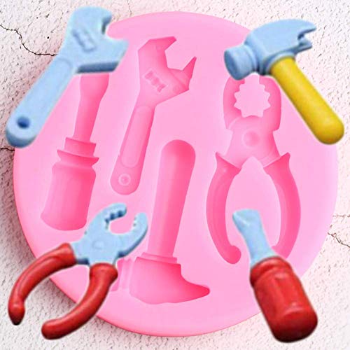 kaige Ferretería Industrial Herramientas Moldes de Silicona de Steampunk Martillo Llave Pasta de azúcar Que adorna la Arcilla de Caramelo de Chocolate Gumpaste Moldes WKY