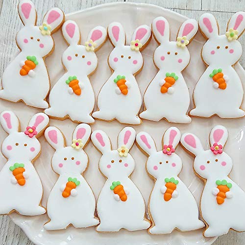 KAISHANE Cortador de galletas de Pascua diseño de conejito de Pascua, huevo, flor, pollo, un pollo fuera de la cáscara, mariposa, conejo, cruz, cortador de galletas con forma de animal 9 piezas