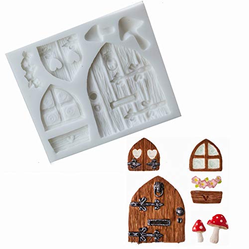 KALAIEN 3D - Molde de silicona para fondant, diseño de casa de hadas