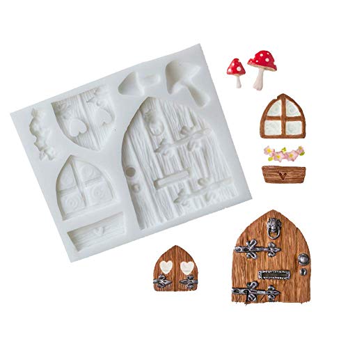 KALAIEN 3D - Molde de silicona para fondant, diseño de casa de hadas