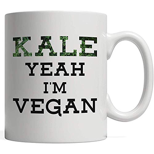 Kale Yeah I'm Vegan, una taza de regalo vegetariana y vegana divertida | Comer alimentos limpios y frescos, vivir crudo y verde. ¡Vida basada en plantas!