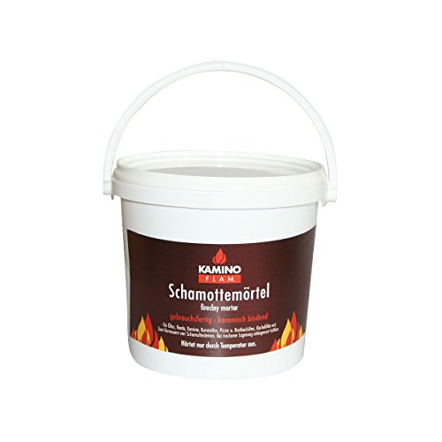Kamino-Flam – Mortero refractario de chamota, Cemento refractario para chimeneas, barbacoas, estufas y hornos – resistente a altas temperaturas – 1 kg