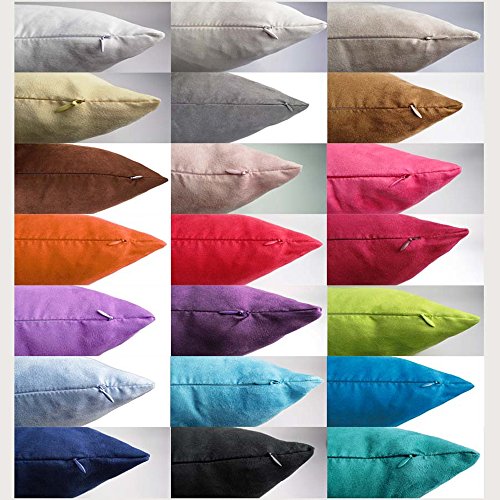KAMIXIN - Fundas de cojín o almohada cuadradas de ante para el hogar, de colores lisos, para sofá, cama o asiento de coche, tela, chocolate, 40x60cm=16"x24"