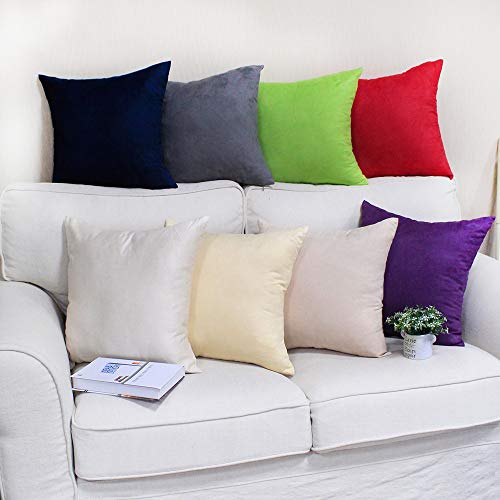KAMIXIN - Fundas de cojín o almohada cuadradas de ante para el hogar, de colores lisos, para sofá, cama o asiento de coche, tela, chocolate, 40x60cm=16"x24"
