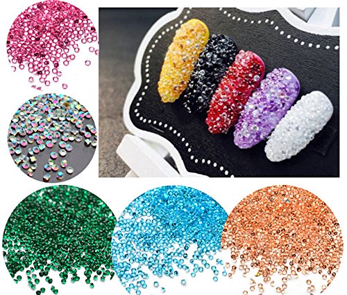 Kanggest 1000Psc Mini Diamantes Cristalinos Rhinestones Piedra Preciosa para el Arte del Uñas Artes de DIY Decoraciones del Teléfono Diámetro 1.2mm (Blanco)