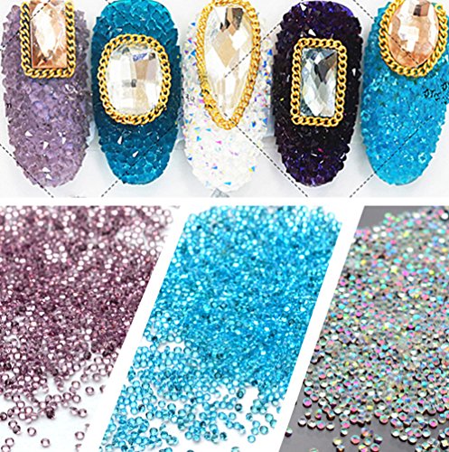 Kanggest 1000Psc Mini Diamantes Cristalinos Rhinestones Piedra Preciosa para el Arte del Uñas Artes de DIY Decoraciones del Teléfono Diámetro 1.2mm (Blanco)
