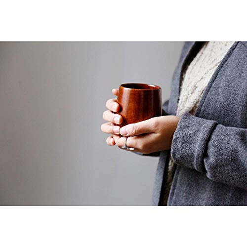 kanglang Wooden Coffee Cup Solid Wood Retro mug-Hemlock Cup Log Color_A