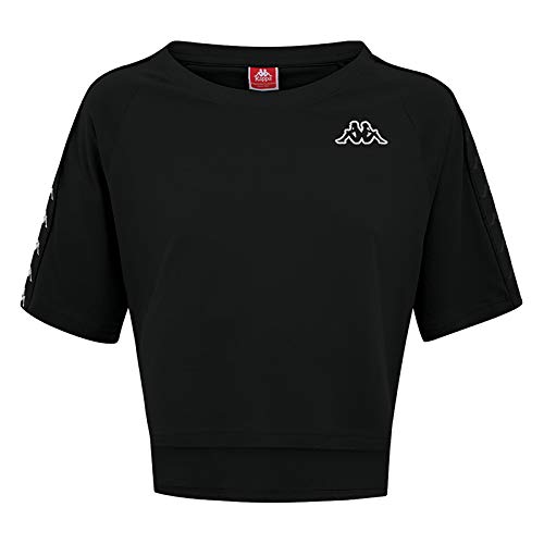 Kappa Banda Avant S/S T Camiseta de Manga Corta, Mujer, Negro (Black/White), XS