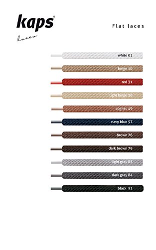 Kaps Cordones planos, cordones de algodón 100%, hechos en Europa, 1 par, muchos colores y longitudes (100 cm - 5 a 7 pares de ojales / 57 - armada)