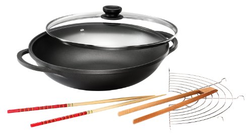 Karcher 120292 MAI-Lin, fundición de Aluminio, Ø 36 cm, Incl. Tapa de Cristal y Accesorios