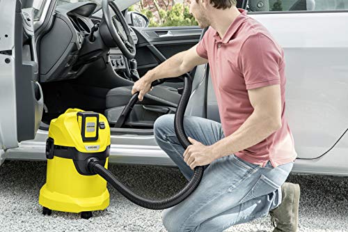 Kärcher WD 3 Battery Set - Aspirador Multiuso, 17 litros, Con batería y sin control de encendido, Plástico, Negro/Amarillo, Model Nuevo