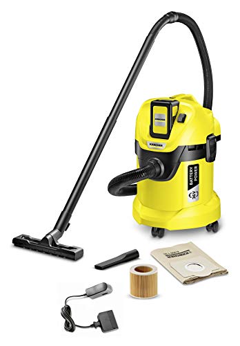 Kärcher WD 3 Battery Set - Aspirador Multiuso, 17 litros, Con batería y sin control de encendido, Plástico, Negro/Amarillo, Model Nuevo