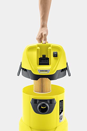 Kärcher WD 3 Battery Set - Aspirador Multiuso, 17 litros, Con batería y sin control de encendido, Plástico, Negro/Amarillo, Model Nuevo